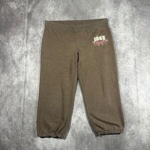Mossimo Supply Co Women's M Brown 1865 Graphic Cropped Sweatpants Joggers Y2K